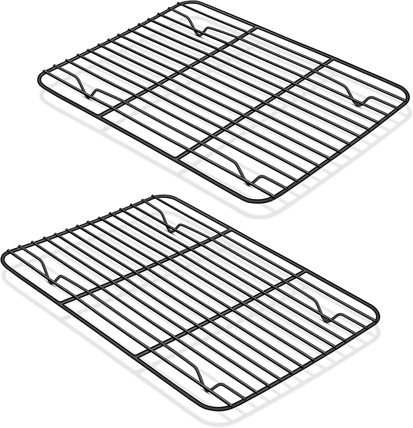 P&P CHEF Baking Rack Set of 2. Non-Stick Mini Cooling Racks for Cooking Grilling. 2 Pack 8.6 X 6.2 Roasting Drying Rack for Small Toaster Oven Use. Stainless Steel Core. Non-Toxic & Easy to Clean