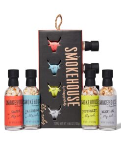 Smokehouse by Thoughtfully BBQ Rubs Gift Set. Vegan and Vegetarian. Barbecue Rub Flavors Include Cajun BBQ. Caribbean BBQ. Memphis BBQ and Southwest BBQ Rubs. Set of 4