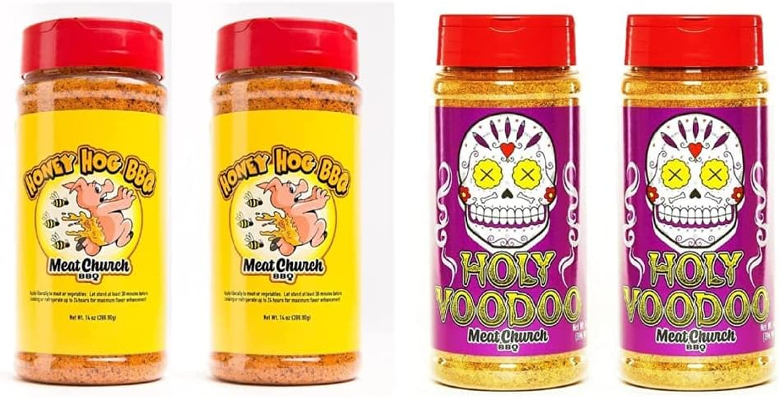BBQ Rub Combo & BBQ Rub Combo: Two Bottles of Voodoo (14 Oz) BBQ Rub and Seasoning for Meat and Vegetables. Gluten Free. Total of 28 Ounces