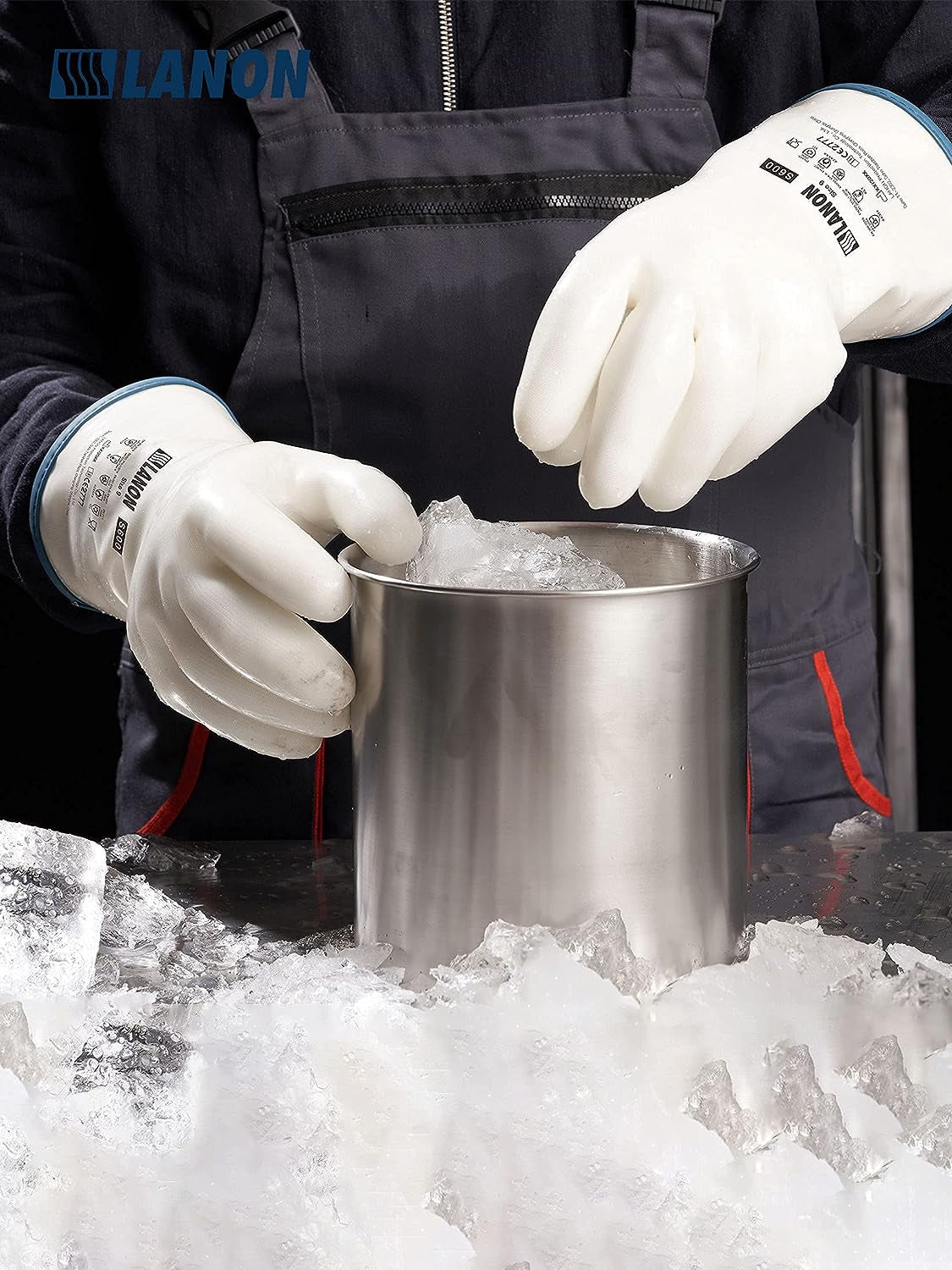 LANON Liquid Silicone Gloves. Heat Resistant Oven Gloves with Fingers. Food Grade. Waterproof. White. Medium - Image 9