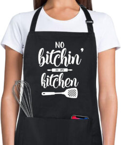 100% Cotton Funny Apron for Women Men with 2 Pockets Kitchen Cooking Adjustable Chef Apron Gifts for Wife Husband Mother'S Day