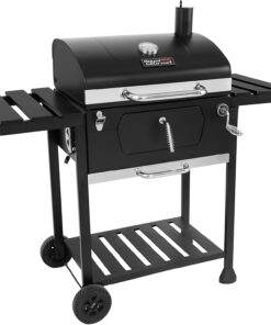CD1824EN 24 Charcoal Grill Outdoor Smoker with Side Tables Backyard Griller Party BBQ Picnic Patio Cooking. Black