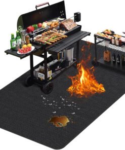 Large 76 X 52 Inches under Grill Mats for Outdoor Grill | Double-Sided Fireproof | Waterproof | Oil-Proof | Easy to Clean | Indoor Fireplace/Fire Pit Mat | Quality BBQ Mat for Deck Patio Lawn