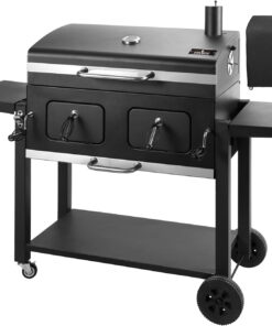 Charcoal Grill Outdoor BBQ Grill. Extra Large Cooking Area 794 Square Inches with Two Individual & Adjustable Charcoal Tray. Foldable Side Tables for Outdoor Cooking Backyard Camping Picnics by