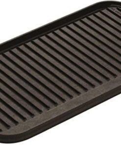 Lodge 20 X 10.44 Inch Pro-Grid Reversible Cast Iron Grill/Griddle – Double Burner Cookware. Pre-Seasoned. Non-Toxic. Made in USA. for Stovetop. Oven. Grill & Campfire