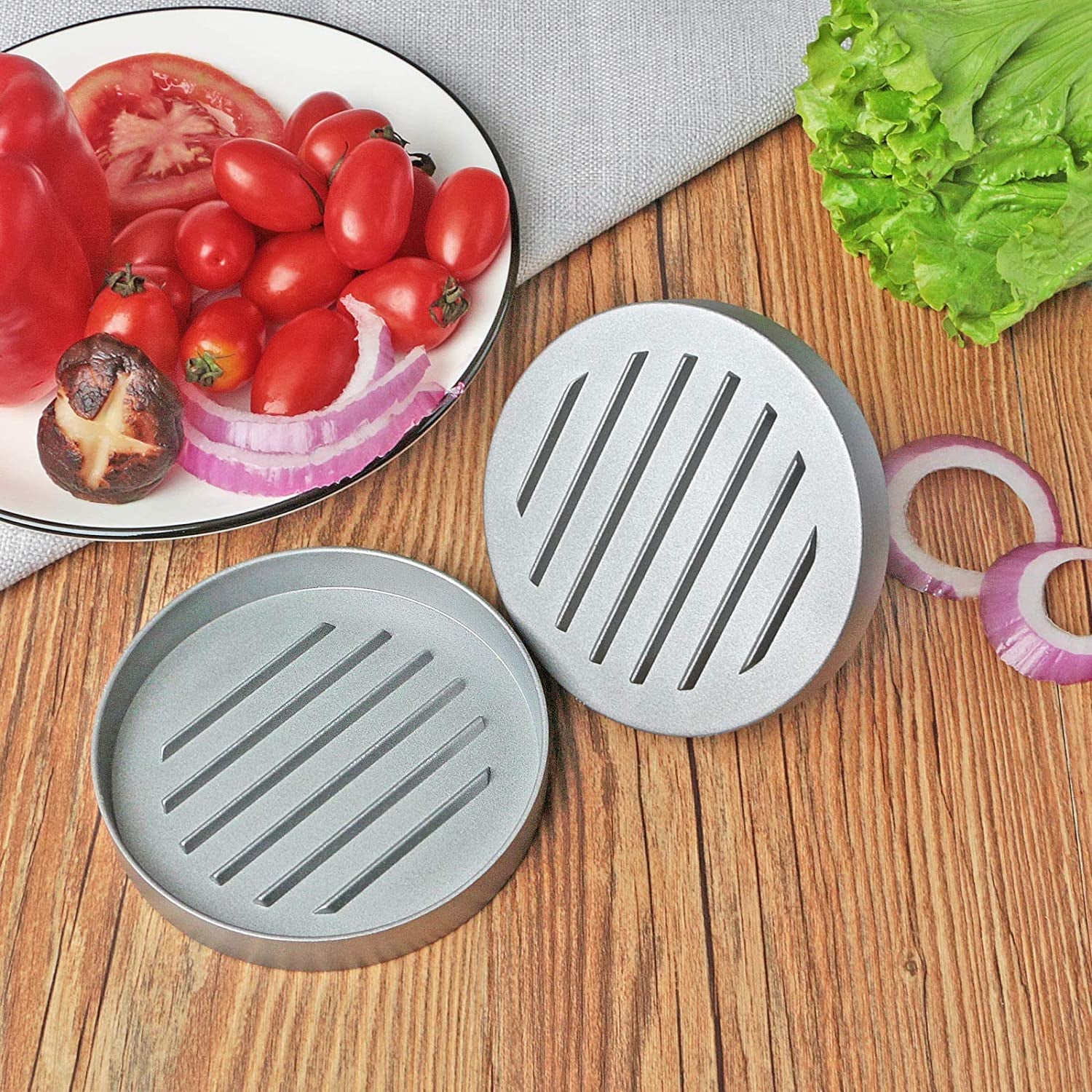 Asdirne Hamburger Press Patty Maker. Food Grade Aluminum Burger Press with ABS Handle. Non-Stick. Easy to Clean. with 50 Pcs Wax Patty Paper. 4.6 Diameter and 0.7 Depth - Image 6