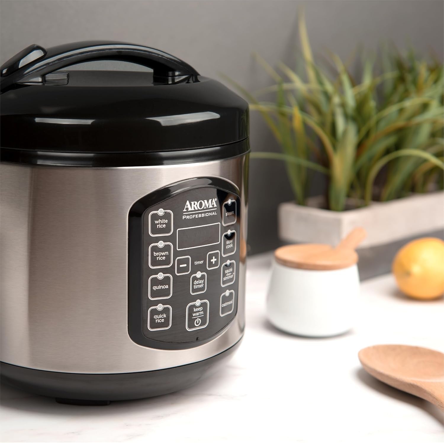 AROMA Professional Digital Rice Cooker. Multicooker. 4-Cup (Uncooked) / 8-Cup (Cooked). Steamer. Slow Cooker. Oatmeal Cooker. STS. Auto Keep Warm. 2 Qt. Stainless Steel Exterior. ARC-954SBD - Image 6