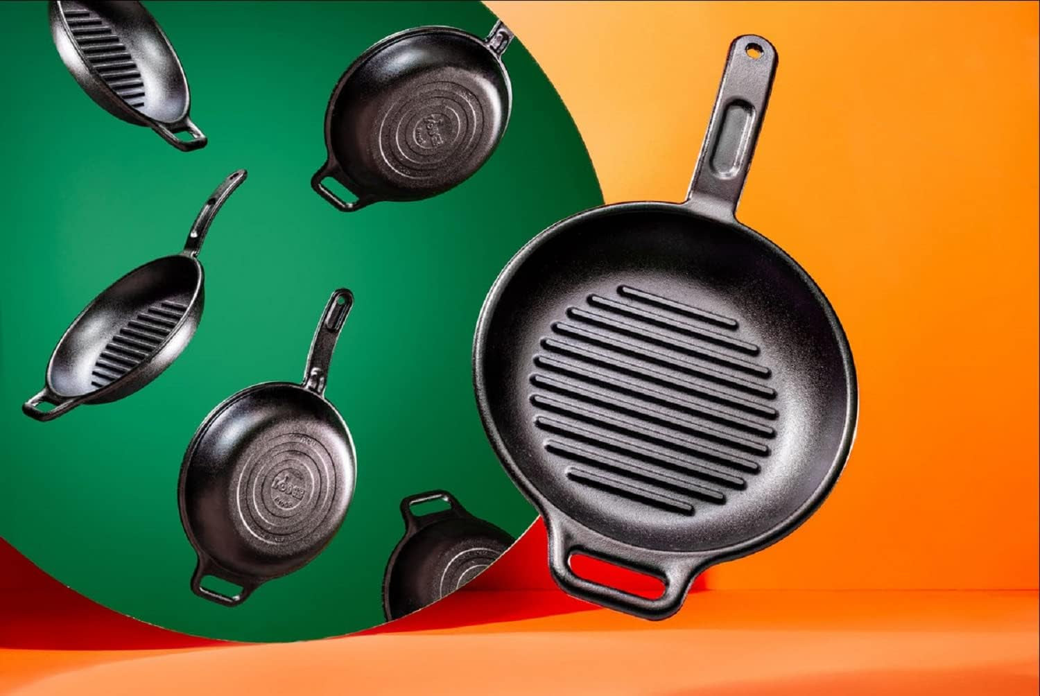 BOLD 10 Inch Seasoned Cast Iron Grill Pan; Design-Forward Cookware - Image 4