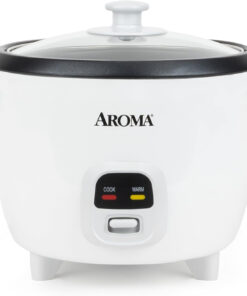 AROMA Rice Cooker. 3-Cup (Uncooked) / 6-Cup (Cooked). Small Rice Cooker. Oatmeal Cooker. Soup Maker. Auto Keep Warm. 1.5 Qt. White. ARC-393NG