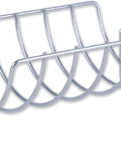 RSVP International Kitchen Roasting Pan Collection Durable Dishwasher Safe Stainless Steel. Reversible Rib/Roast Rack. 15.75X9.75X5.25