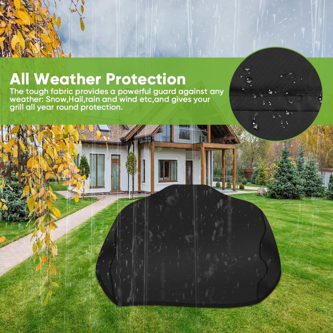 Icover Grill Cover for Ninja. Heavy Duty Waterproof BBQ Cover for Ninja Woodfire Outdoor Grill OG700 Series Barbecue Cover with Drawstring - Image 4