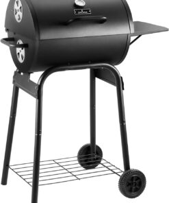 Charcoal Grills Outdoor BBQ Grill. Barrel Charcoal Grill with Side Table. with Nearly 500 Sq.In. Cooking Grid Area. Outdoor Backyard Camping Picnics. Patio and Parties. Black by