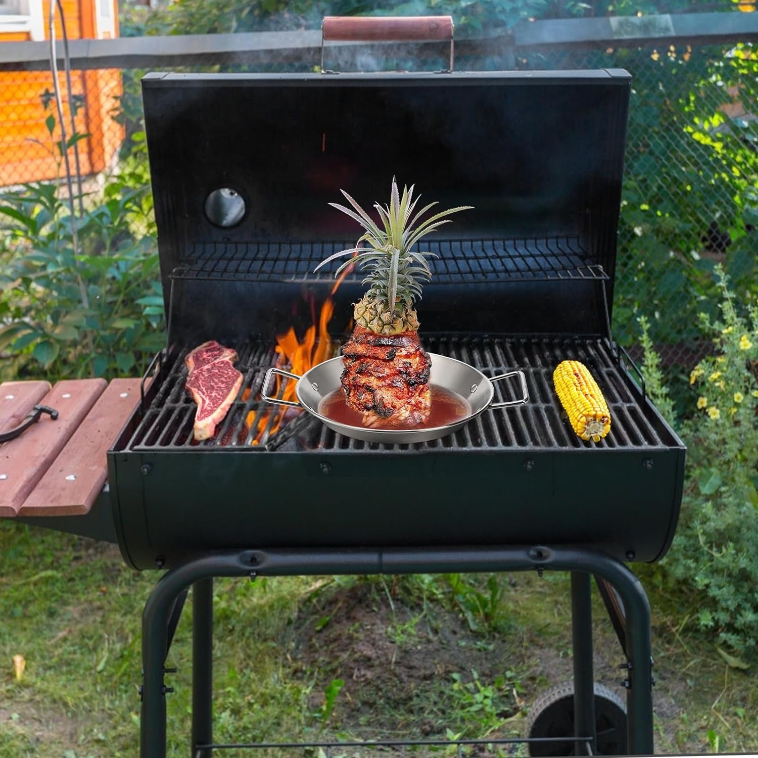 Noamus Vertical Skewer for Grill. Stainless Steel Stand Skewer. Pastor Skewer with Removable 3 Size Spikes (8. 10. 12). Tacos Gyros-Bbq Grilling Pan Accessory for Smoker Kamado Grill Oven Dishes - Image 5