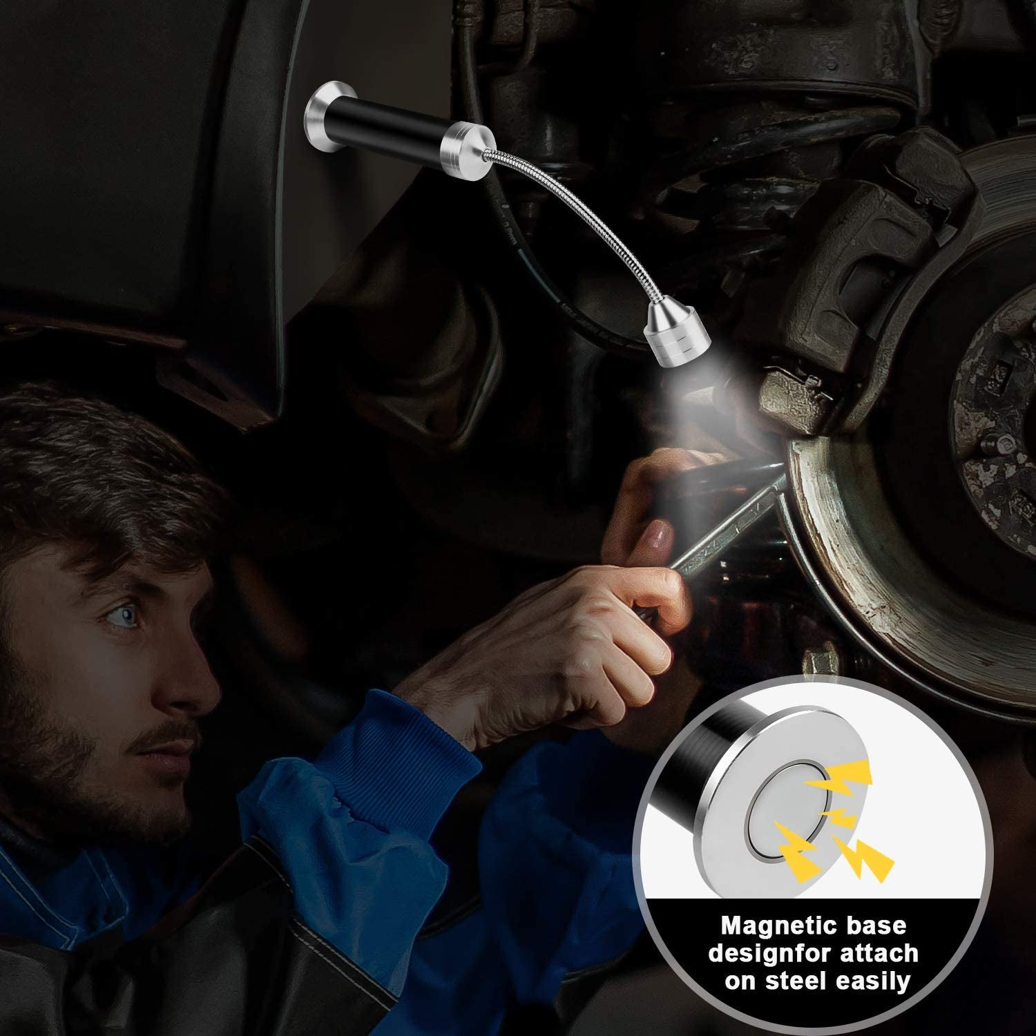 Barbecue Grill Light Magnetic Base Super-Bright LED BBQ Lights-360 Degree Flexible Gooseneck. Gifts for Men Dad Boyfriend. Traeger Pit Boss Smoker Grill Accessories. Batteries Included-Pack of 2 - Image 3