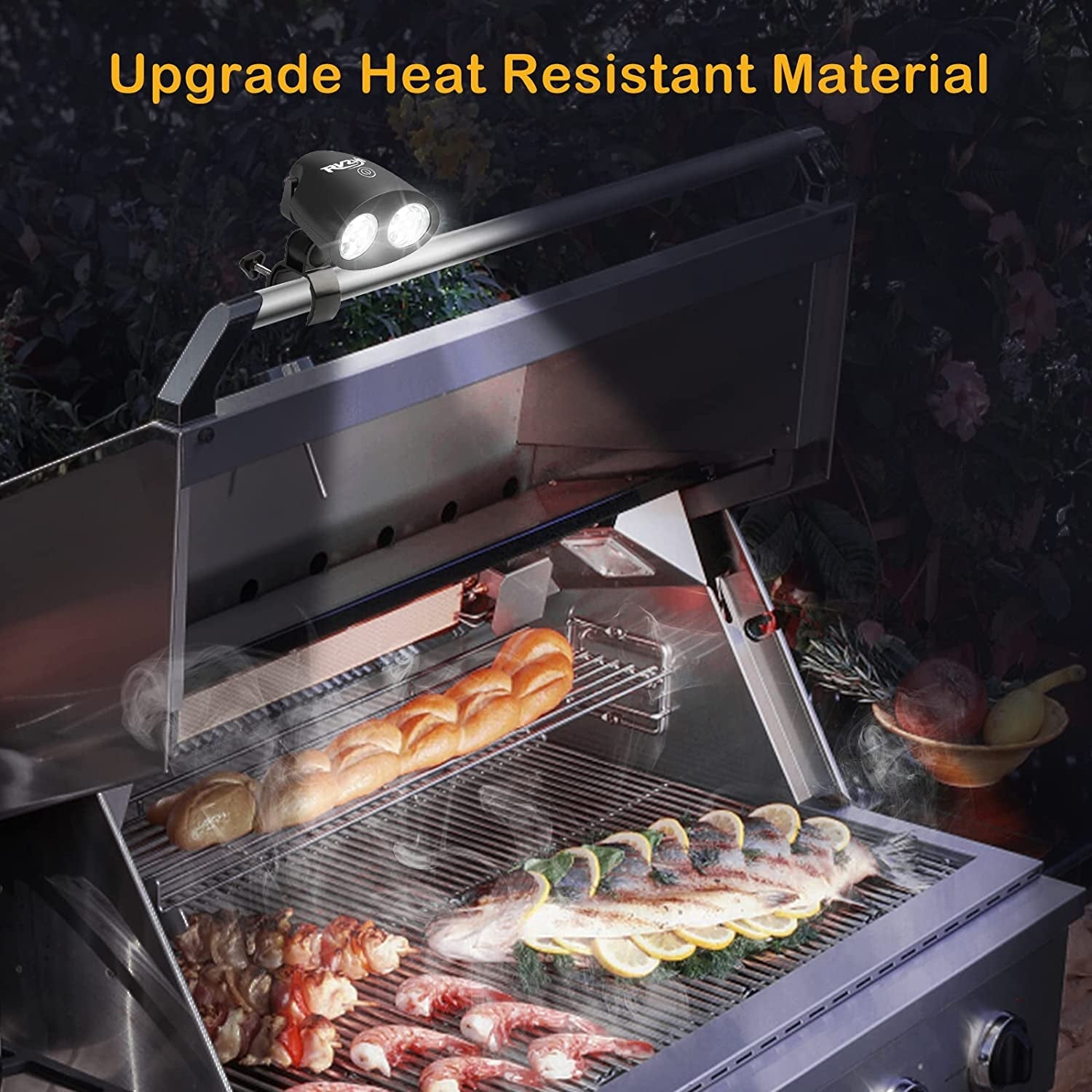 Grill Light BBQ Accessories - Upgraded Waterproof Grilling Accessories for Outdoor Grill. Smoker Accessories Grilling Gifts for Men Women Dad. Flexible BBQ Light with 10 Super Bright LED Lamps - Image 5