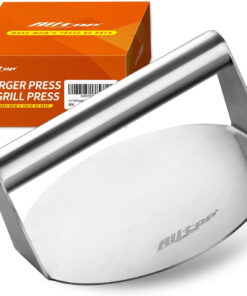 ALLTOP Smash Burger Press.Stainless Steel Non-Stick Smasher Hamburger Press -Patty Maker for Flat Top Griddle.Grill.Bbq - round Kitchen Tool (5.5 Inch)