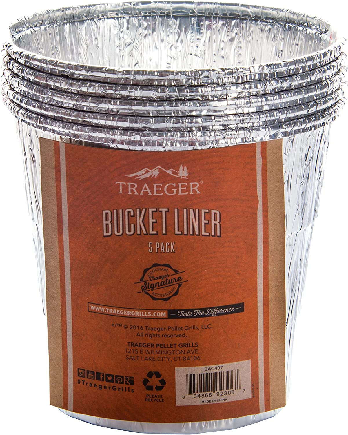 Traeger Grease Bucket Liner. 5 Count (Pack of 1)