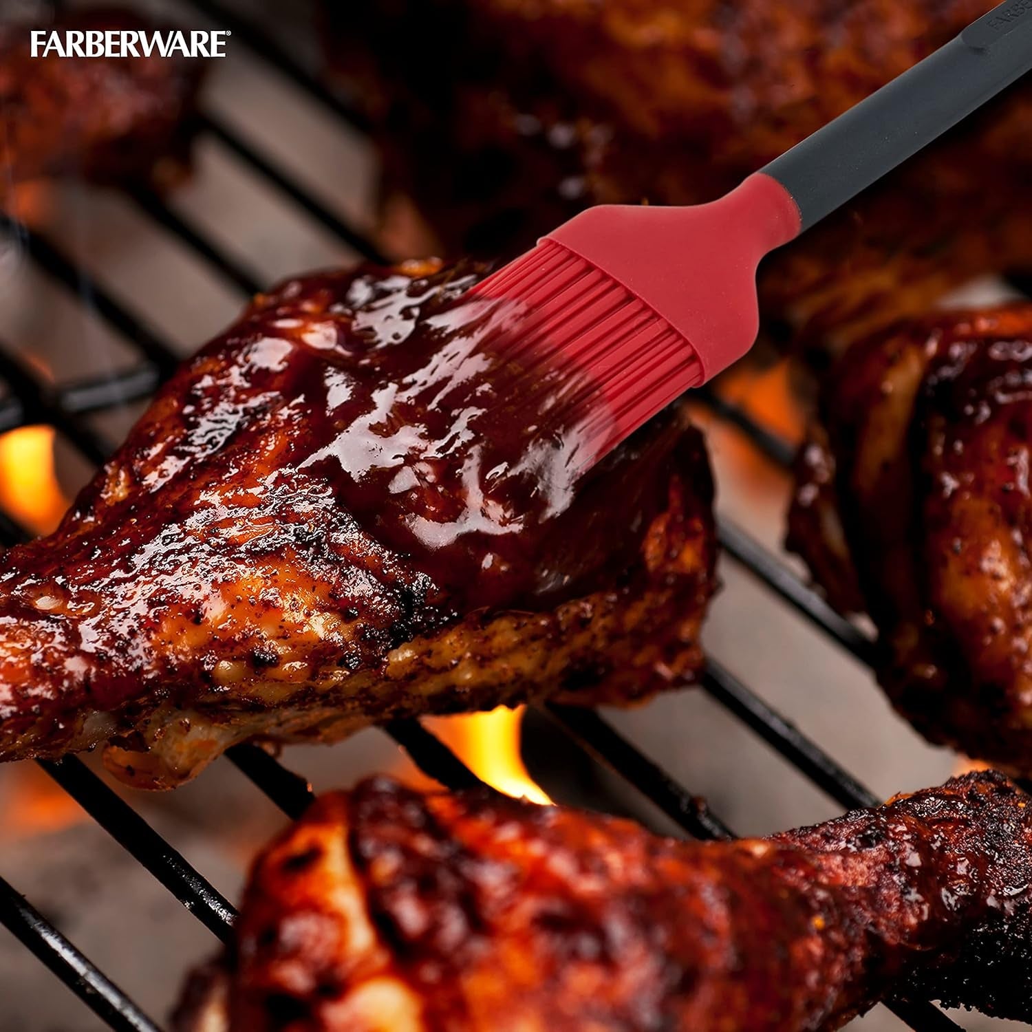Farberware 5261924 Barbecue Silicone and Plastic Basting Brush. 1 EA. Red and Black - Image 5