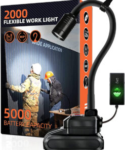 LED Work Light. 2000 Lumen Flexible Gooseneck Flashlight with Magnetic Base. Adjustable Grill Light. Job Site Light for Work Bench. Auto-Repairing. Reading. Emergency and Bbq(Rechargeable)