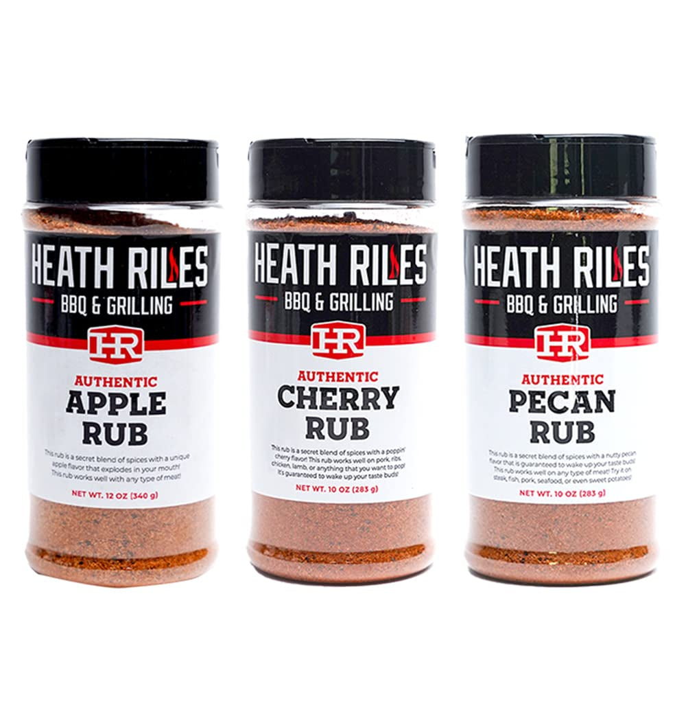 Heath Riles Apple. Cherry and Pecan Rub Seasonings Bundle