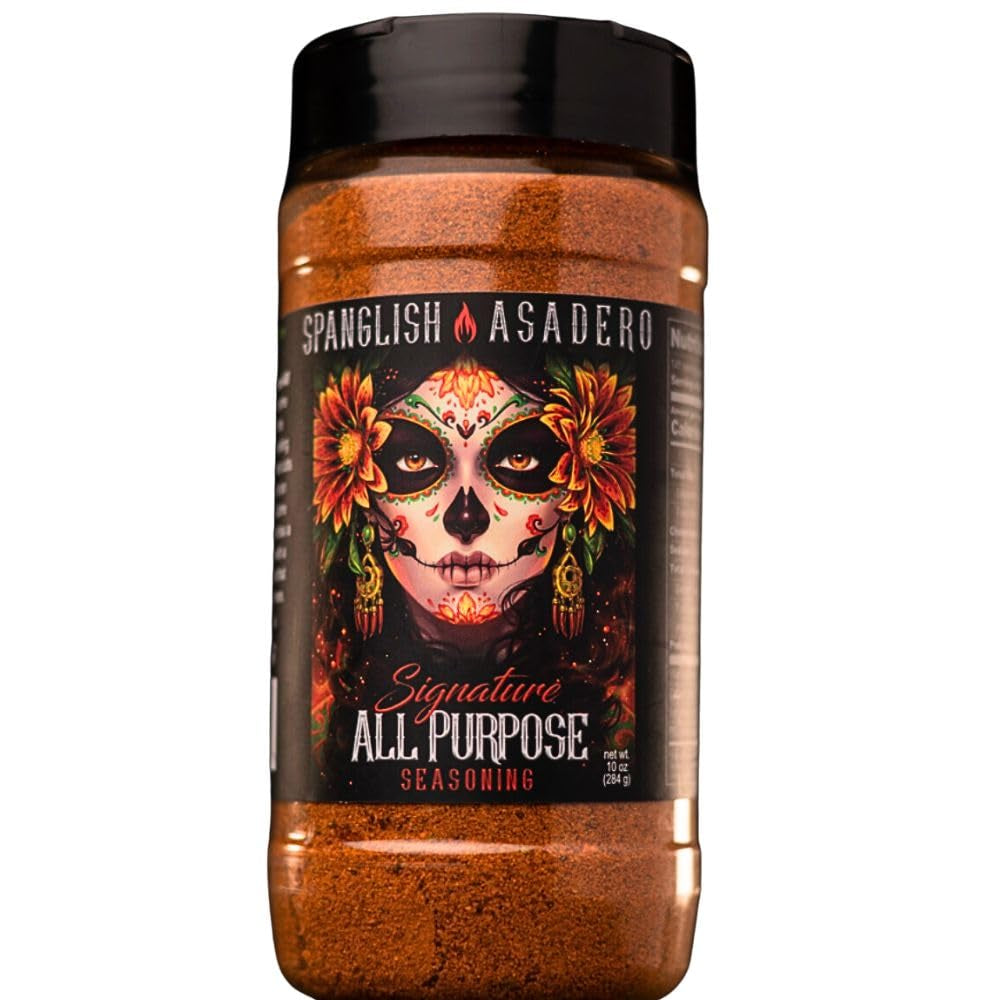Spanglish Asadero 10Oz Signature All Purpose | Mexican Seasoning for Steak. Chicken. Pork. Lamb. and Elote | Low Sodium. Gluten-Free BBQ Rub for Smoking or Grilling