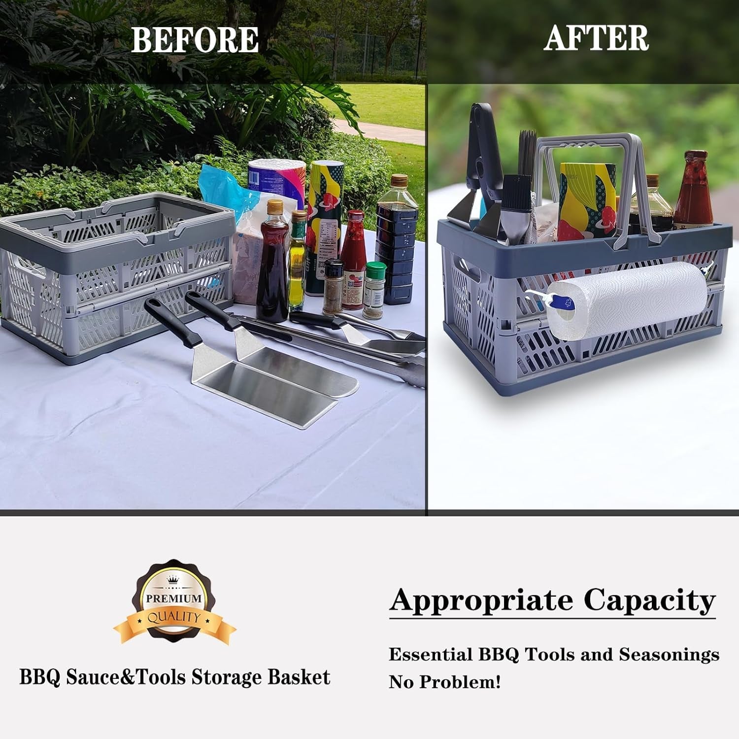 BBQ Sauce&Tools Storage Basket It More Convenient for You to Carry Barbecue Sauce Tools Outdoors. on the Beach. and on Barbecues. and It Is Easier to Store Barbecue Sauce Tools. - Image 4