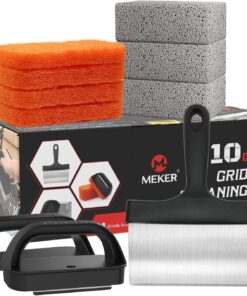 Griddle Cleaning Kit for Blackstone. Flat Top Grill Cleaning Kit with Grill Stone. Griddle Scraper & Griddle Brush with Handle - Easy to Remove Stain(10 PCS)