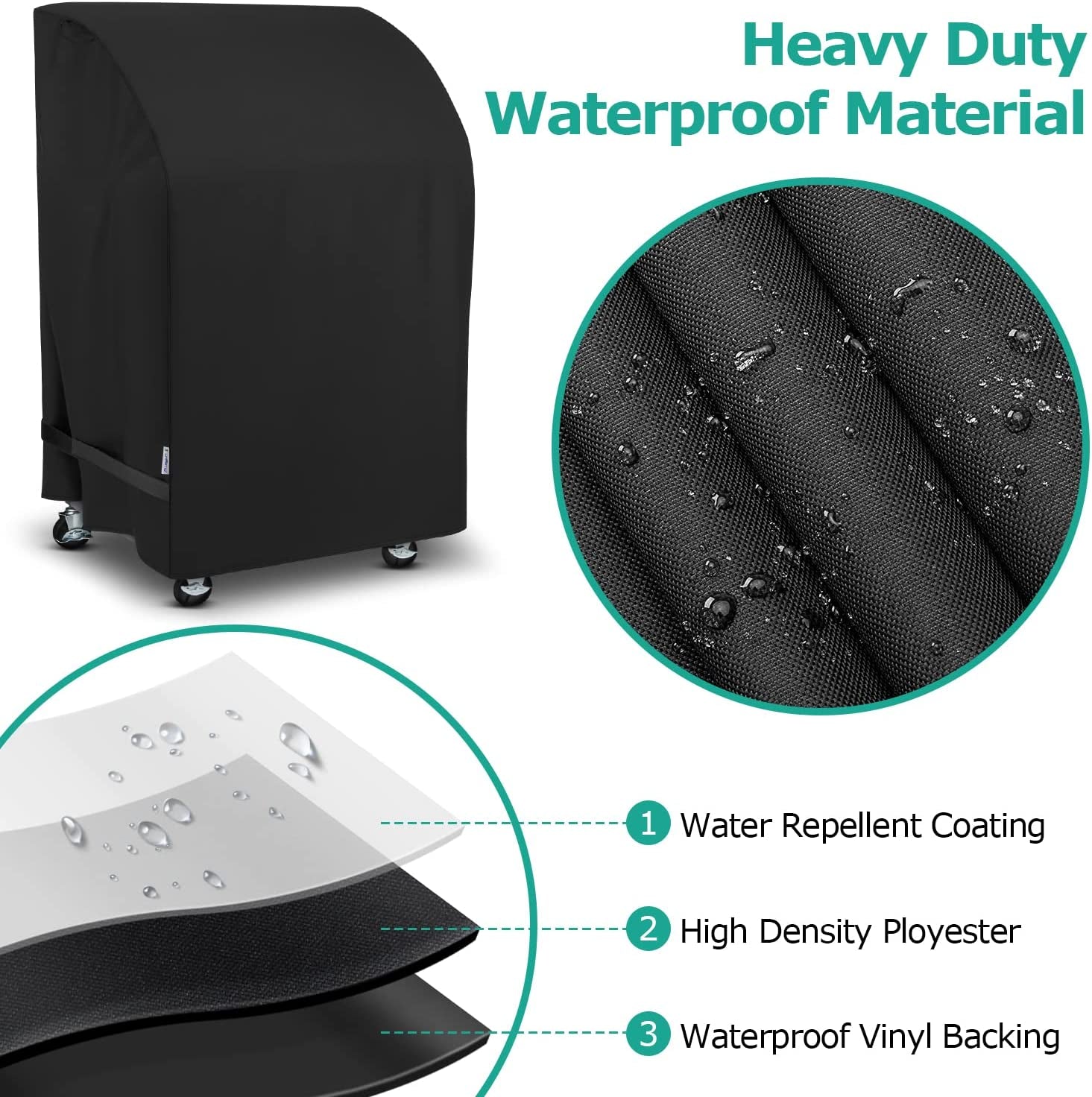 Sunpatio 2 Burner Gas Grill Cover 32 Inch. Heavy Duty Waterproof Small BBQ Grilling Cover. Compatible for Weber Char-Broil Nexgrill and More Grills with Collapsed Side Tables. All Weather Protection - Image 4