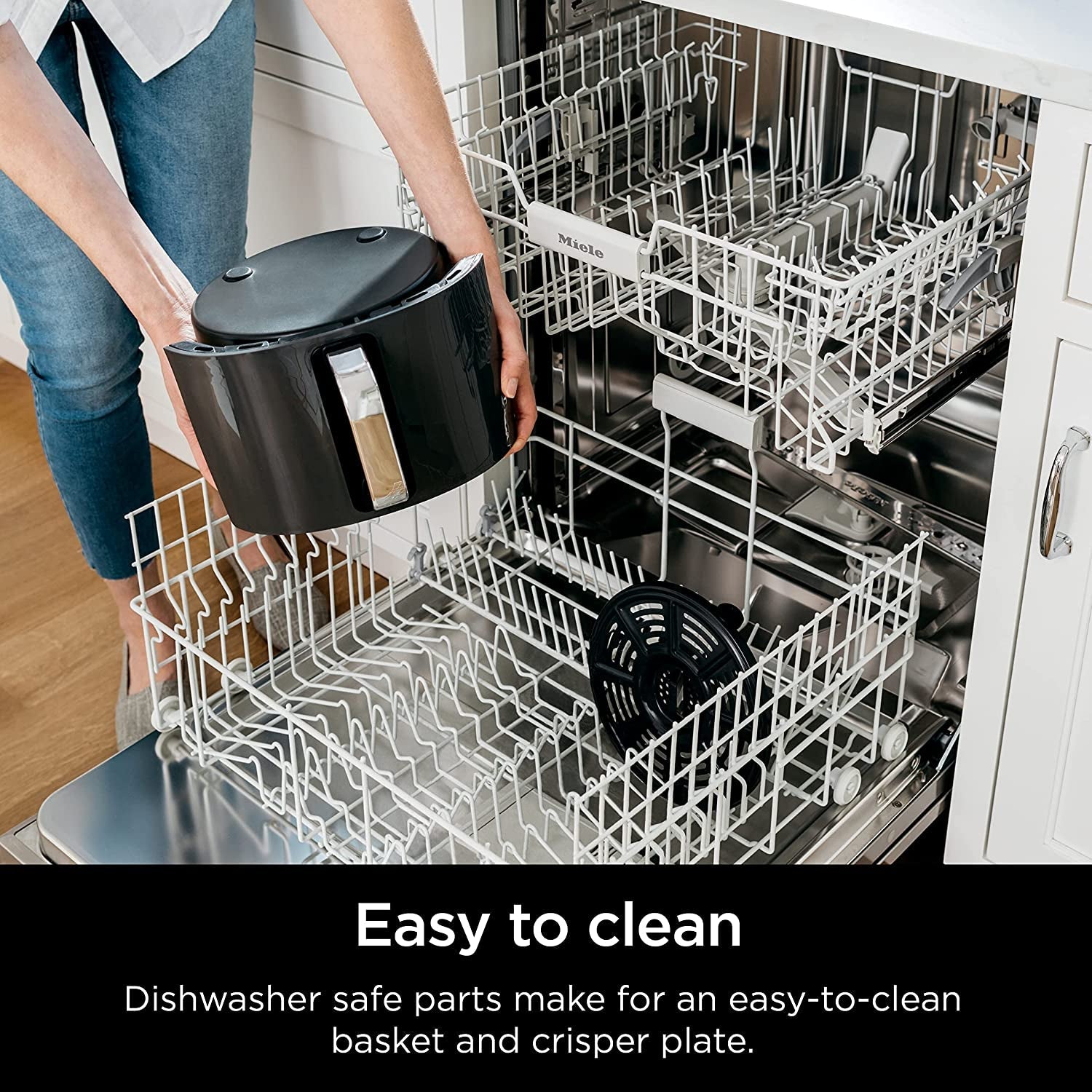 Ninja Air Fryer. Roast. Bake. Air Fry. Roast. Broil. Reheats. & Dehydrates. 4-In-1. Fries. Frozen Food. Veggies. and Juicy Meat. Less Oil. Easy Meals. Healthy Meals. Compact. 4 QT. Grey. AF101 - Image 7