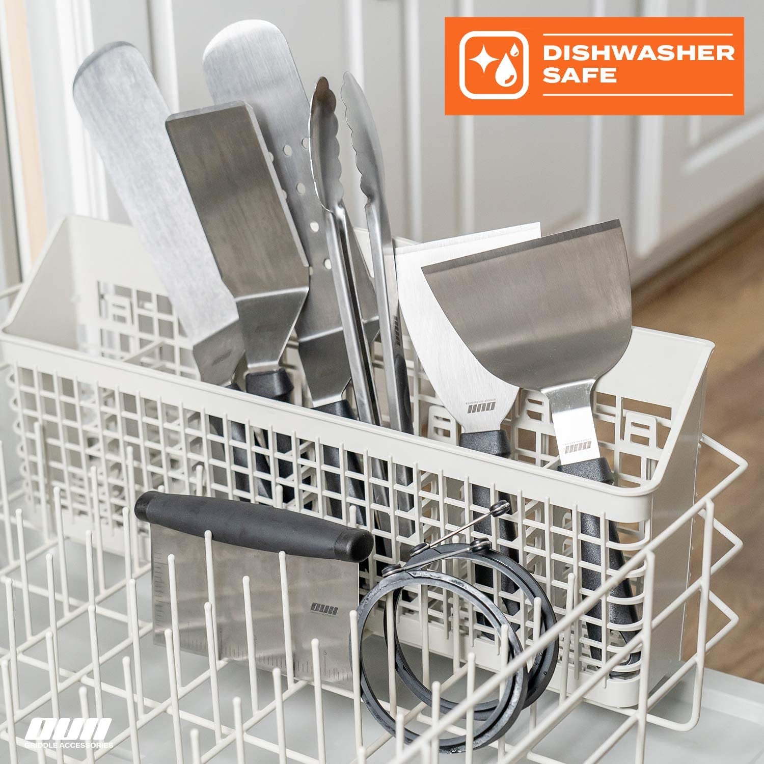 OUII Flat Top Griddle Accessories for Blackstone and Camp Chef Griddle - 9 Pieces Set with Griddle Cleaning Kit and Carry Bag! Metal Spatula. Scraper for Hibachi and Teppanyaki Grill - Image 8