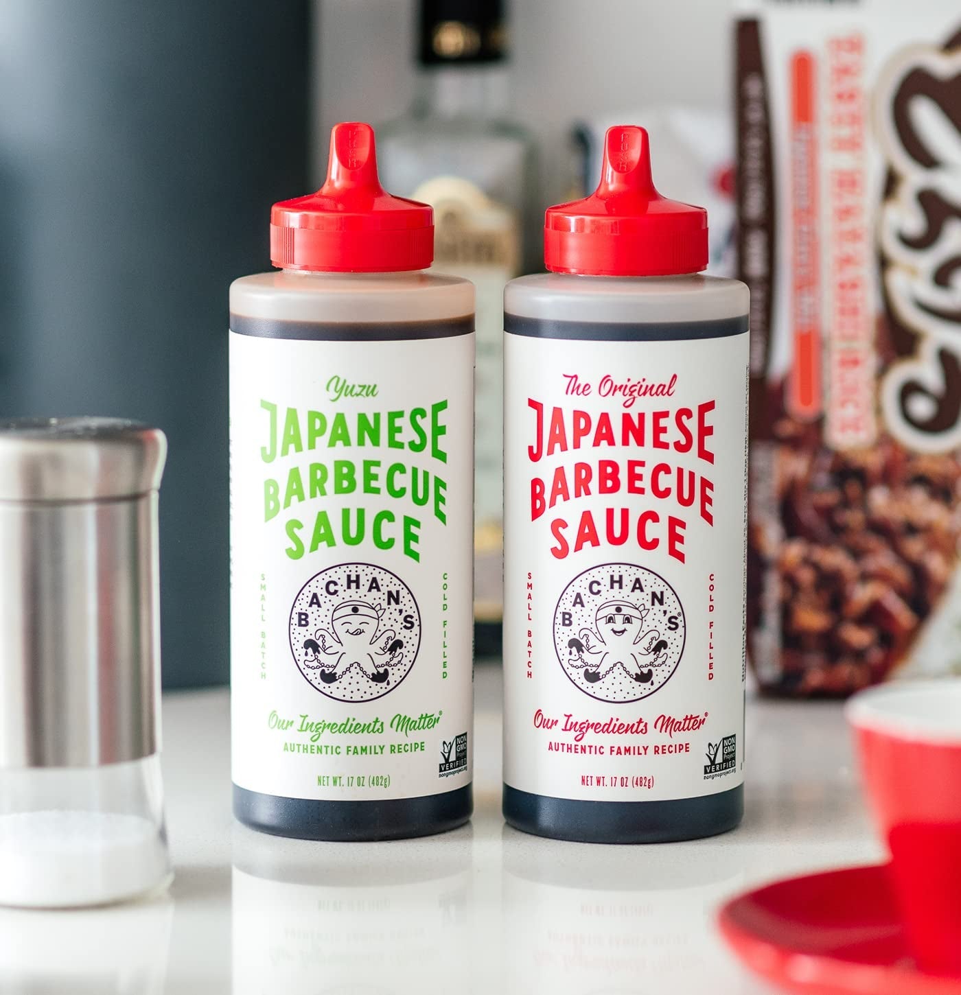 Bachan'S Variety Pack Japanese Barbecue Sauce. (1) Original (1) Yuzu. BBQ Sauce for Wings. Chicken. Beef. Pork. Seafood. Noodles. and More. Non GMO. No Preservatives. Vegan. BPA Free - Image 2