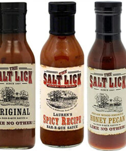 Salt Lick BBQ Sauce Assortment. One Each of Original BBQ Sauce. Lauren'S Spicy BBQ Sauce & Honey Pecan BBQ Sauce
