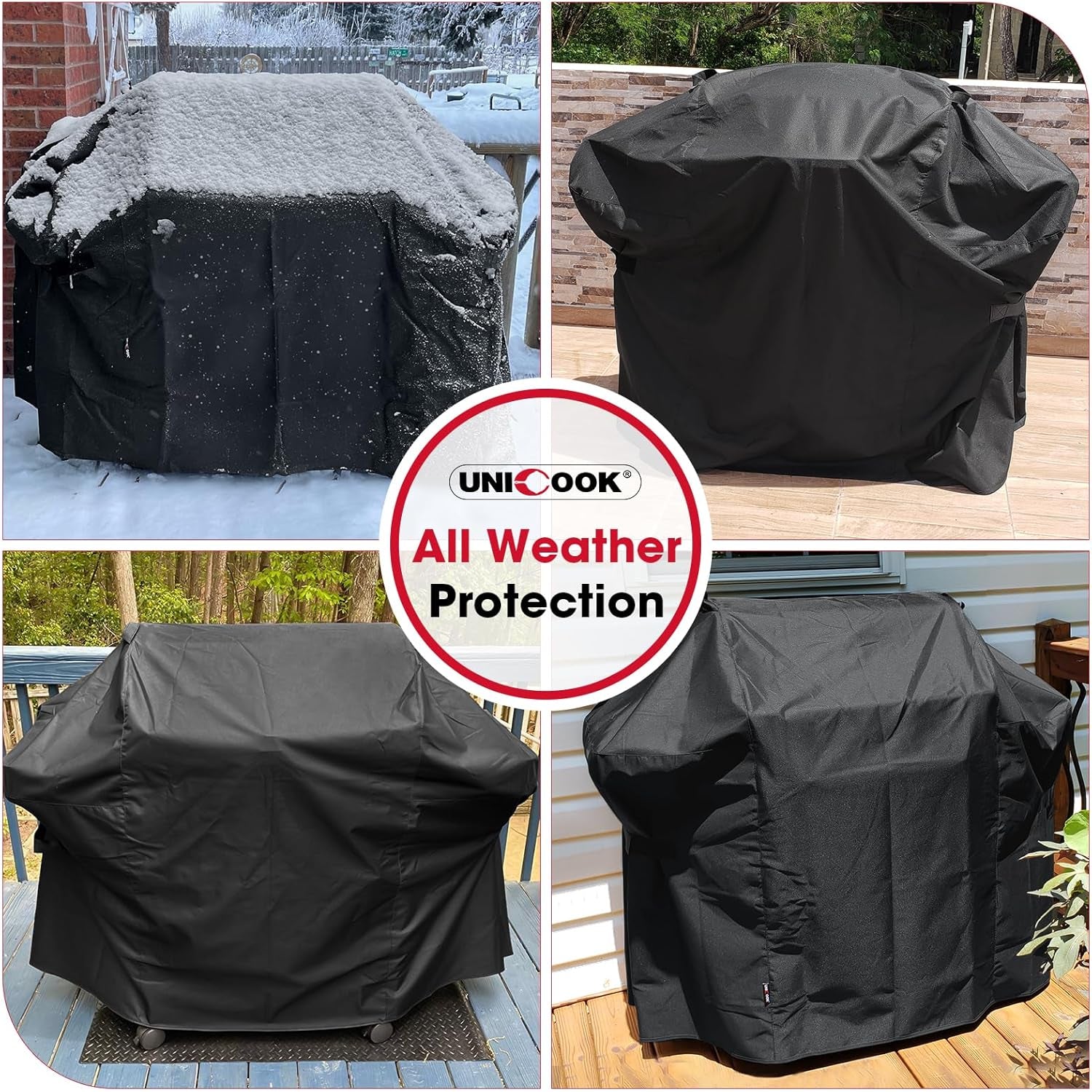 Unicook 52 Inch Grill Cover for Weber Spirit 200 and 300 Series. Gas BBQ Cover for Outdoor Grill. Heavy Duty Waterproof Fade Resistant. Compared to Weber 7106 - Image 6