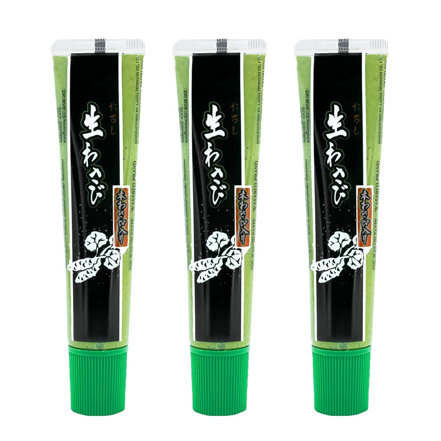 Wasabi-O Real Wasabi Paste – Authentic Japanese Fresh Wasabi Root. Mild Heat. Squeeze Tube for Sushi. Sauce. Mayo. Seafood – 3 X 1.52 Oz