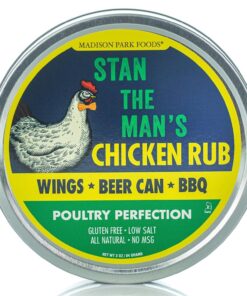 Stan the Man'S Chicken Rub – Perfect Poultry Seasoning - Deep Fry Turkey. Beer Can Chicken. Spatchcock. Wing Dust. BBQ. Fried. Breast. Thighs - All Natural Gluten Free Keto Low Salt No MSG. 3 Ounce Gourmet Spice Tin – New Packaging Inside