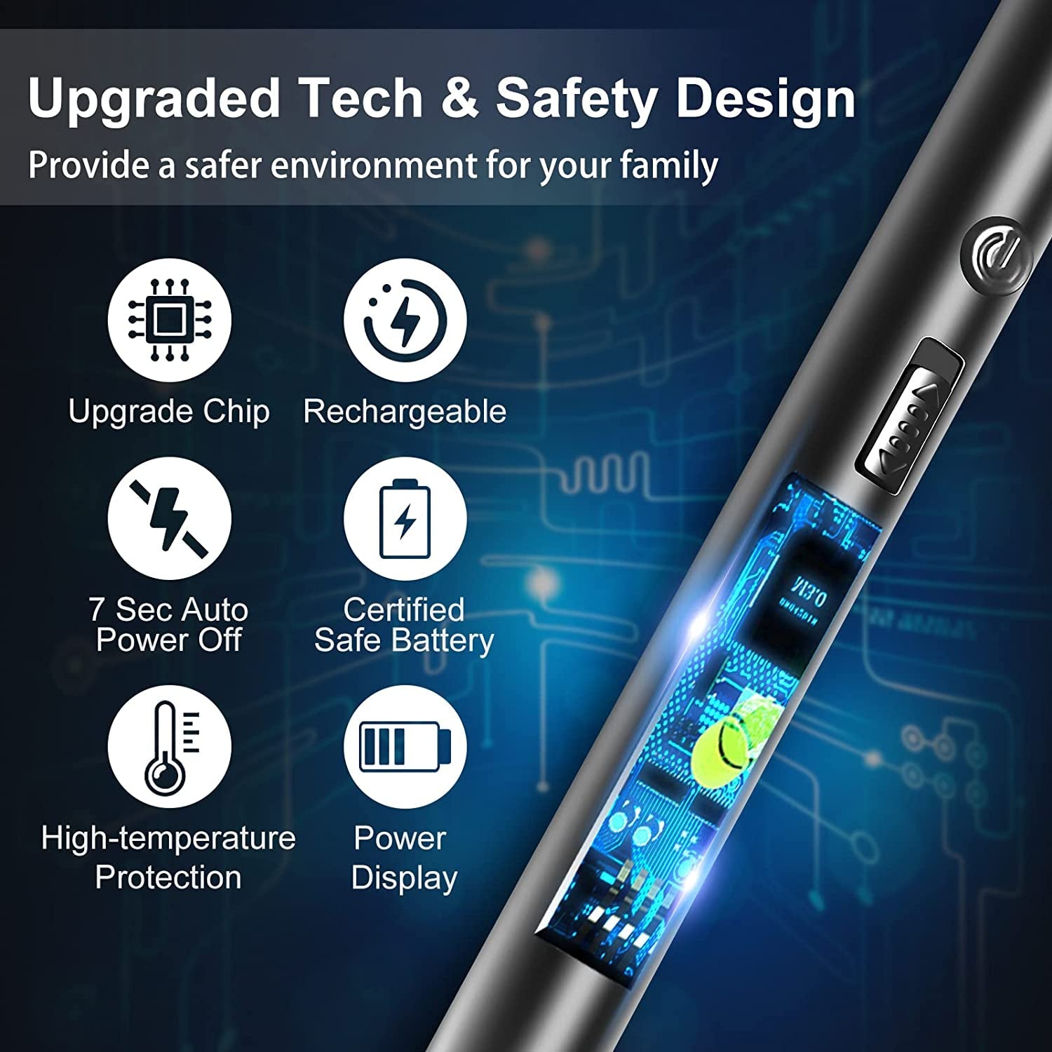 KTEBO 2Pcs Rechargeable Electric Lighters. Type-C Long Lighter Use Plasma Arc to Light Candle. Windproof Arc Lighter. Candle Lighter. BBQ Grill Lighter. Camping Accessories - Image 3