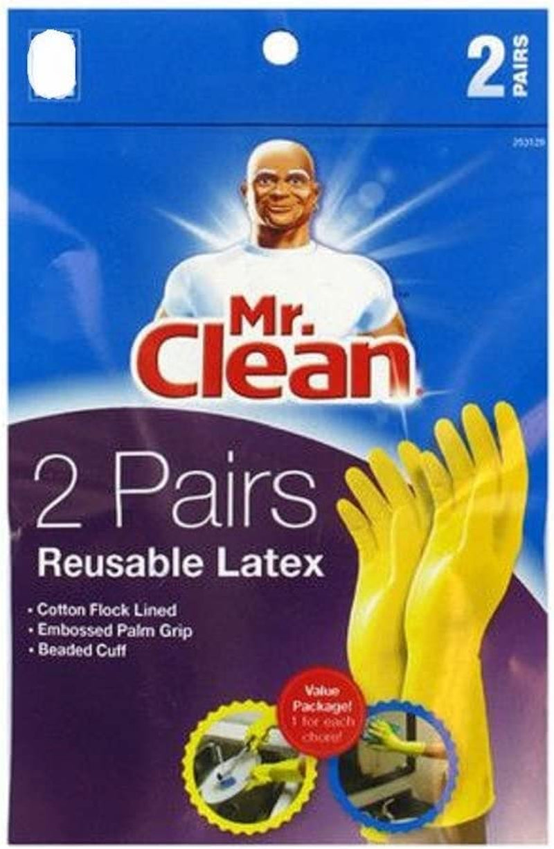 Large Reusable Latex Gloves. 2 Color. 2 Pairs