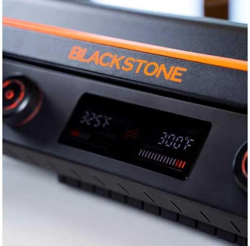 22-Inch Electric Griddle - 1200W Non Stick Ceramic Titanium Coated Stainless Steel Tabletop Griddle with Ez-Touch Control Dial. LCD Display. Patented Rotate & Remove Glass Hood - 8001 - Image 10