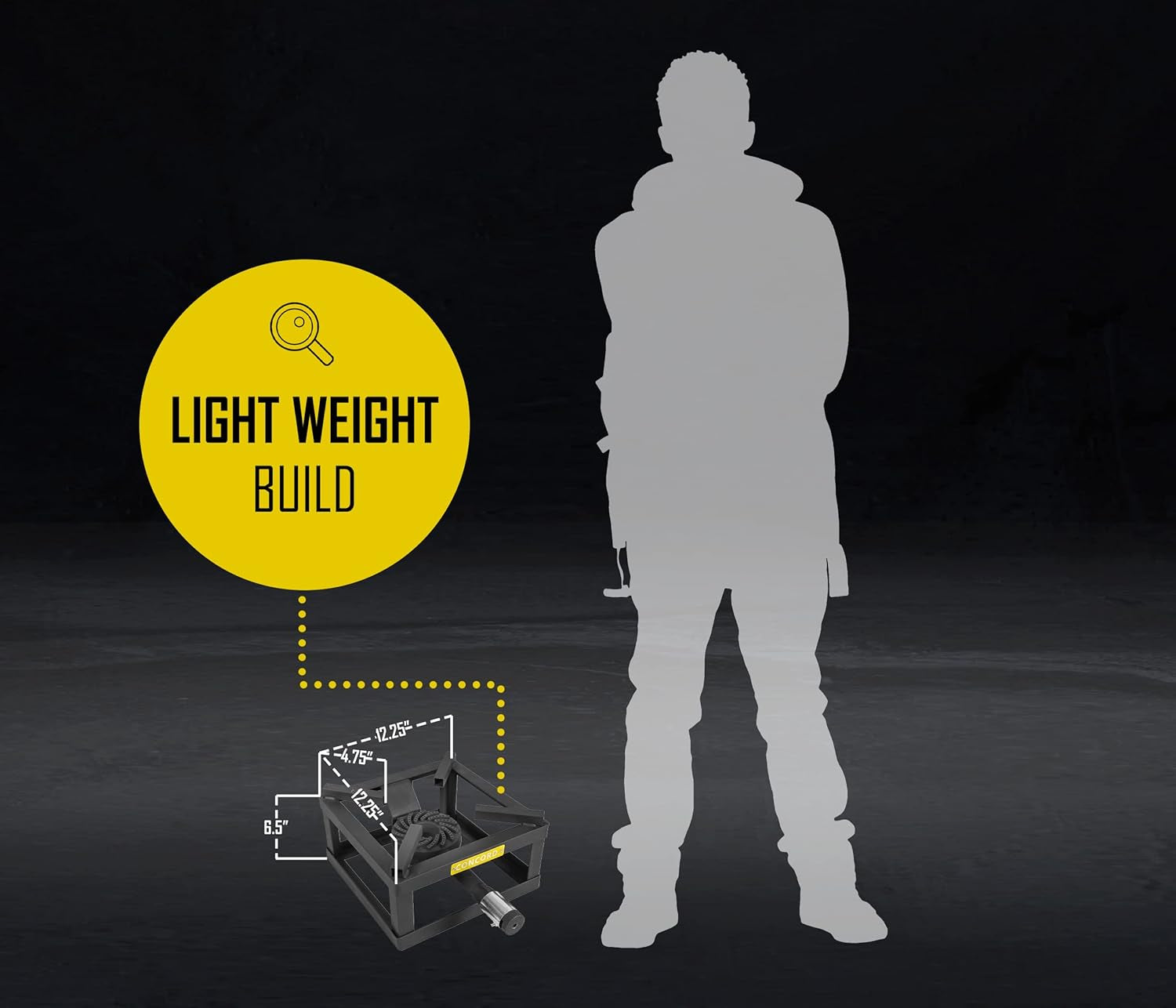 CONCORD 12 the BLOCK BURNER Single Propane Outdoor Burner. 100.000 BTU Great for Home Brewing. Camping. Tailgating. and More! - Image 6