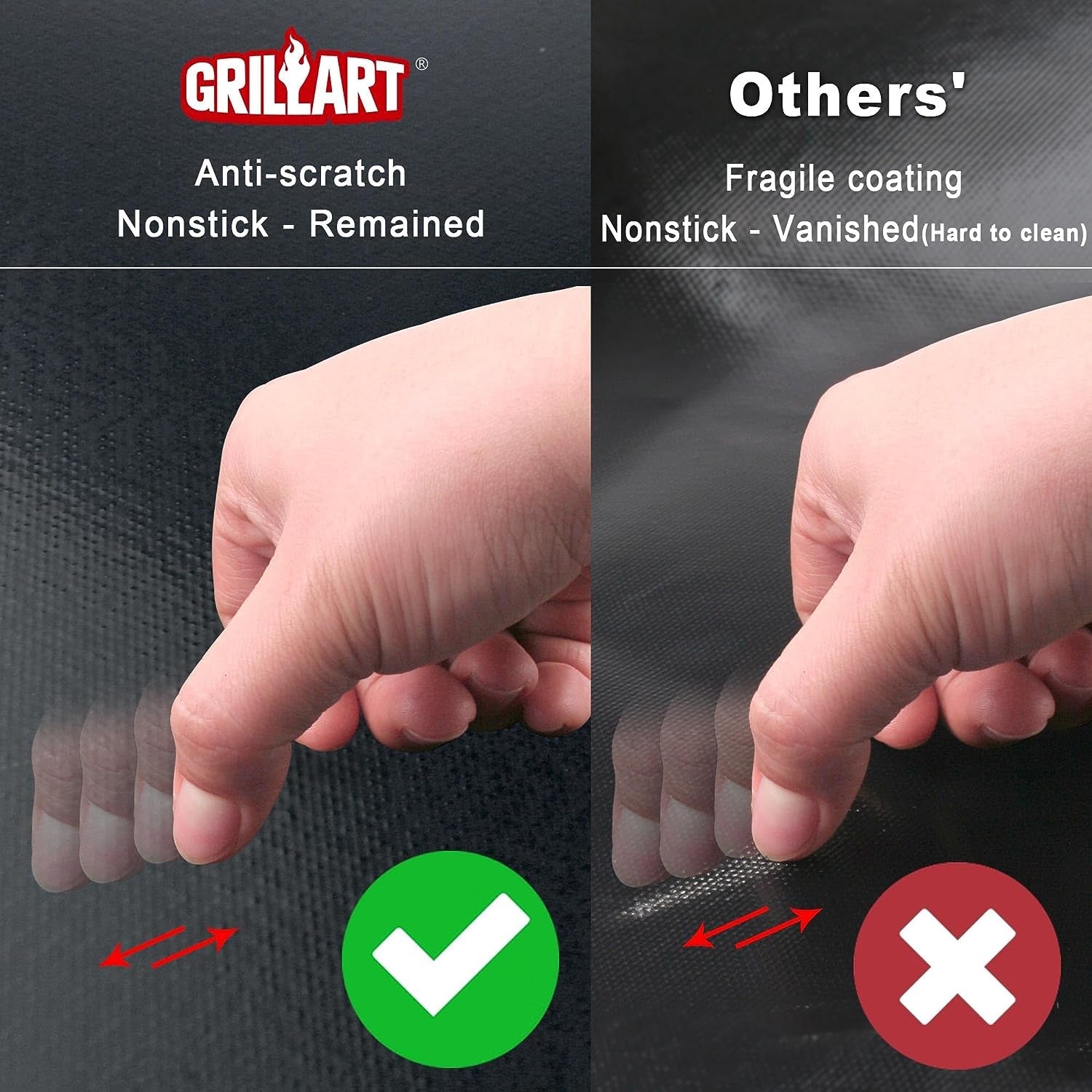 BBQ Grill Mats for Outdoor Grill - Nonstick 600 Degree Heavy Duty Grilling Mat (Set of 2) - Reusable BBQ Grill Accessories Sheets -Works on Electric Grill Gas Charcoal BBQ - Gifts for Men Dad - Image 5