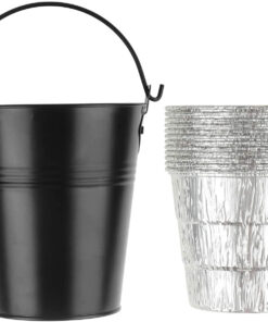 Drip Grease Bucket and 12-Pack Liners for Traeger 20/22/34 Series. Pit Boss Etc Pellet Grill Smoker (Black 12)