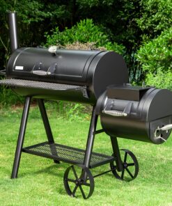 Captiva Designs Heavy Duty Outdoor Smoker.Extra Large Cooking Area(941 Sq.In. in Total) Offset Smoker. Best Charcoal Smoker and Grill Combo for Outdoor Garden Patio and Backyard Cooking