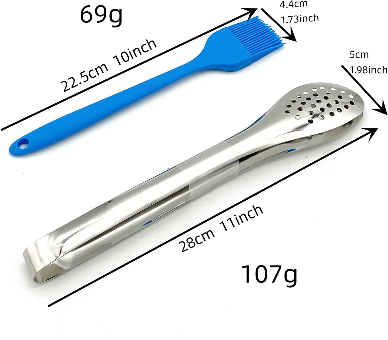 Large Capacity Barbeque Grill Basket with Brush BBQ Tong Deeper Grilling Rack Havy Duty Stainless Steel BBQ Accessories Set - Image 4