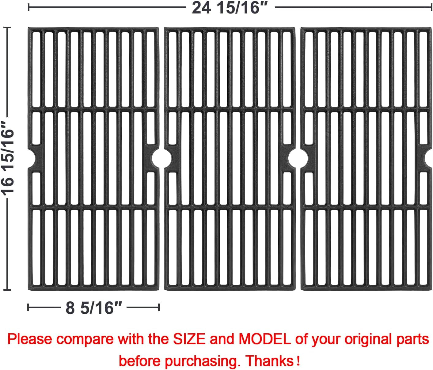 Grill Grates for Charbroil Advantage 4 Burner 463343015 463344015 463344116. Advantage 2 Coal Parts 463340516 Gas Grill. G467-0002-W1 Cast Iron Cooking Grids for Tru Infrared 463336016. 16 15/16 - Image 2