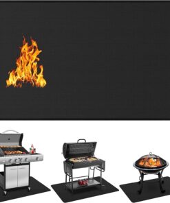 60 X 40 Inch under Grill Mats for Outdoor Grill. Double-Sided Fireproof Deck and Patio Protector Mat. BBQ Mat for under BBQ. Waterproof Oil-Proof Grill Floor Pads Fire Pit Mat Fireplace Mat