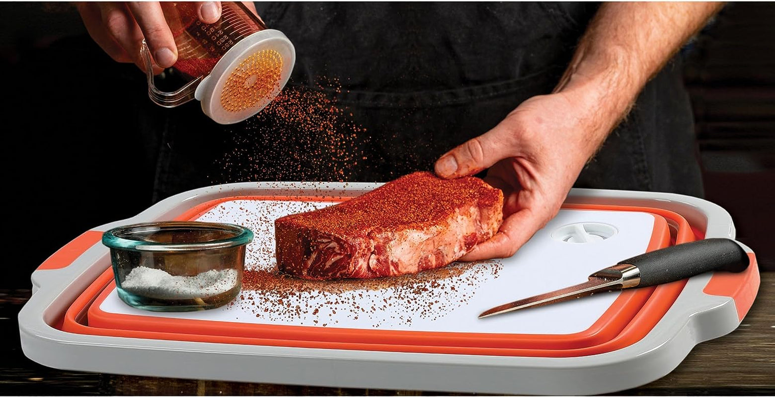 BIRDROCK HOME Large BBQ Collapsible Food Prep & Cutting Board and Grill Caddy Tub with Colander & Lid | 12.4 Quarts | Kitchen Veggie Washing Basket | Silicone Dish Bowl for Picnic. Tailgate. Camping - Image 9