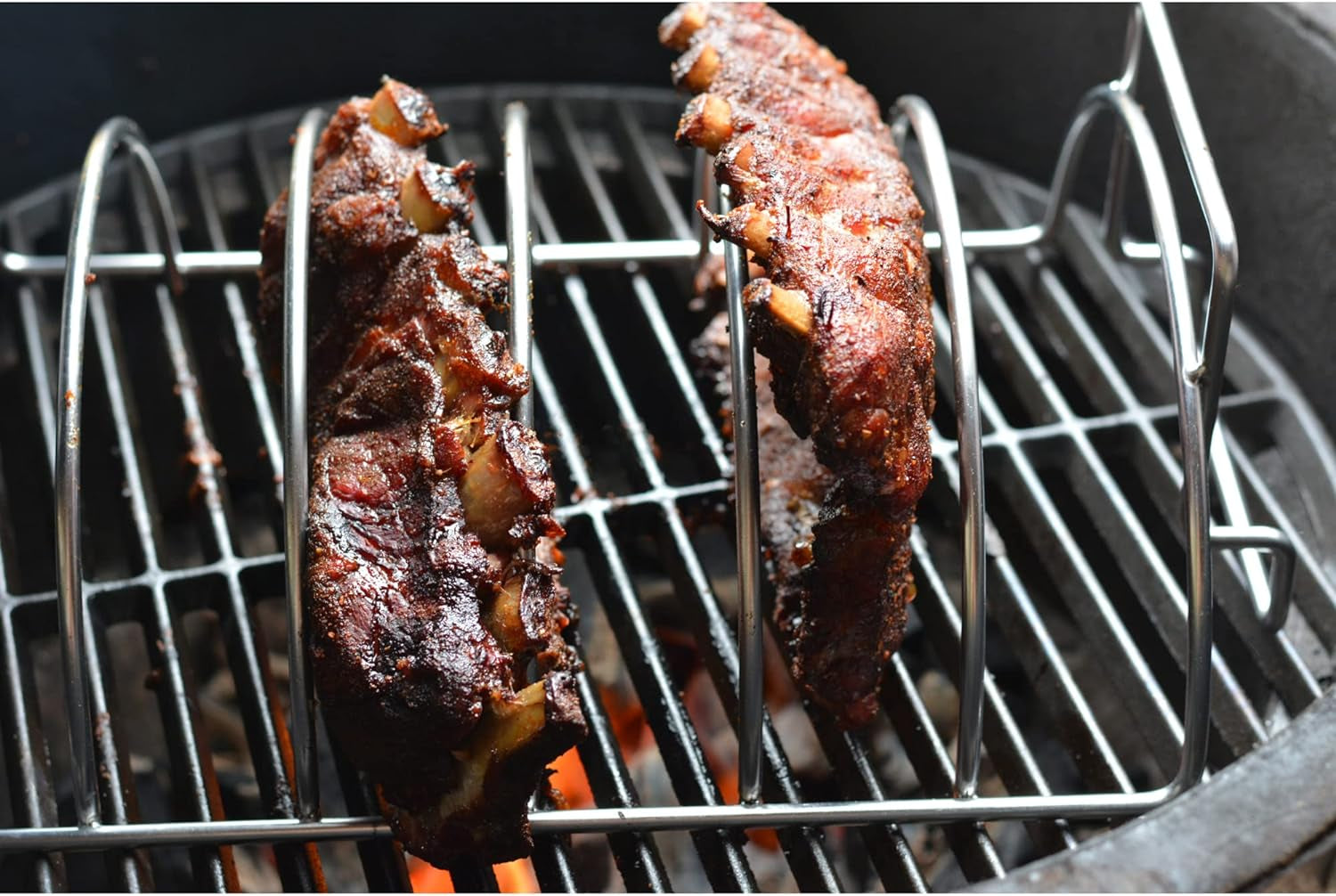 RSVP International Kitchen Roasting Pan Collection Durable Dishwasher Safe Stainless Steel. Reversible Rib/Roast Rack. 15.75X9.75X5.25 - Image 4