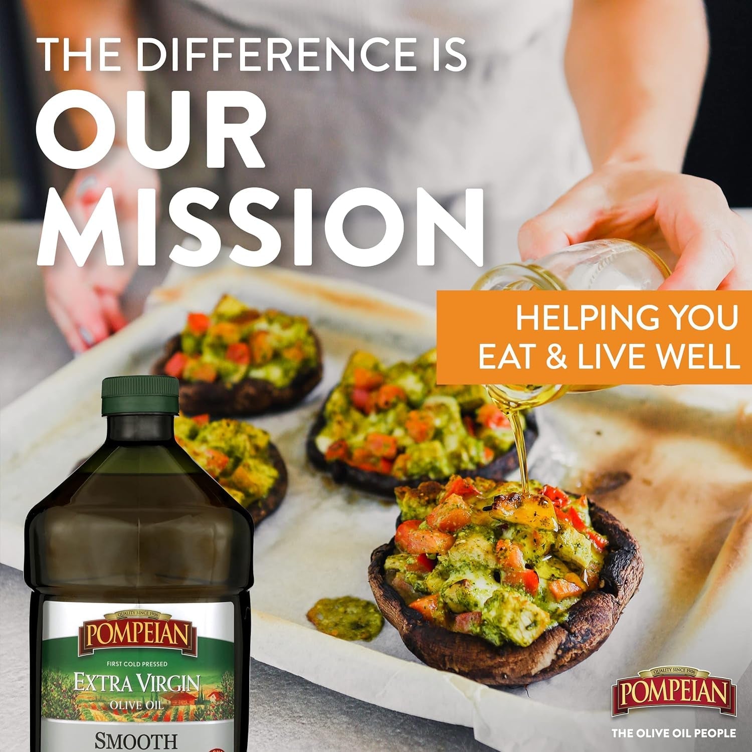 Pompeian Smooth Extra Virgin Olive Oil. Contains Polyphenols. First Cold Pressed. 101 Fl Oz - Image 6