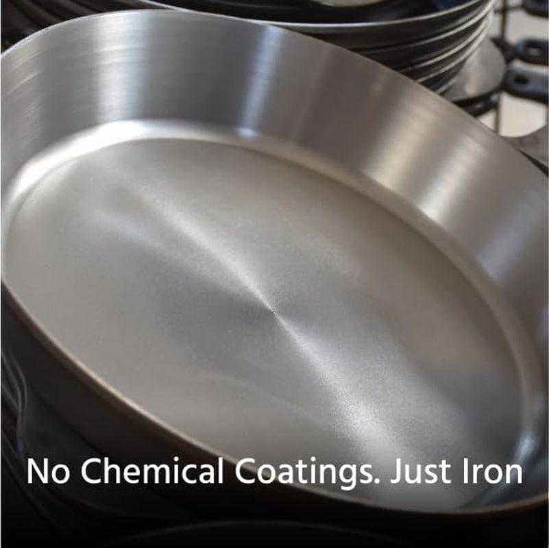 12 Inch Lightweight Pre-Seasoned Cast Iron Griddle with Cleaning Kit - Smooth Polished Surface. Easy to Clean Cast Iron Skillets Use in the Oven. on the Stove or Grill. over a Campfire - Image 4