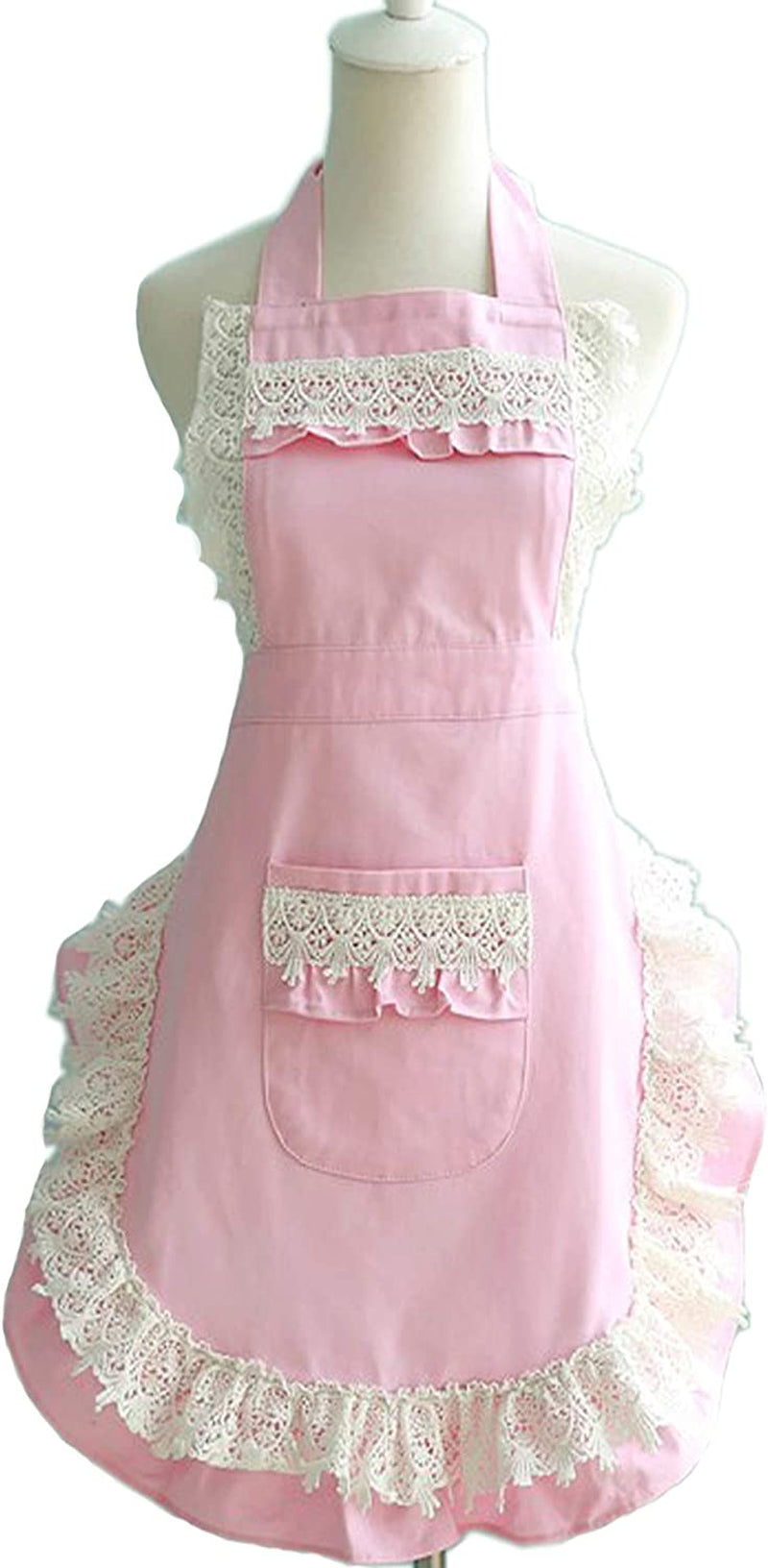 Lovely Home Work Adjustable Apron Cake Kitchen Cooking Women Girls Aprons with Pocket for Gift. Pink - Image 5
